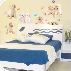 מדבקת קיר כלבלבים 1+1 חינם !!