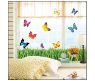 מדבקת פרפרים עם דשא ירוק 1+1 חינם !!