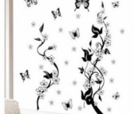 מדבקת קיר גבעול ופרפר 1+1 חינם !!